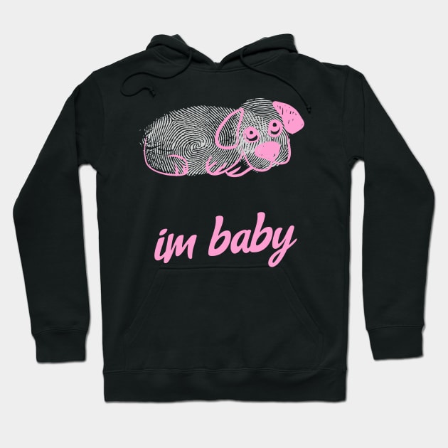 Im Baby Cute Puppy Dog Kawaii Pink And White Hoodie by BitterBaubles